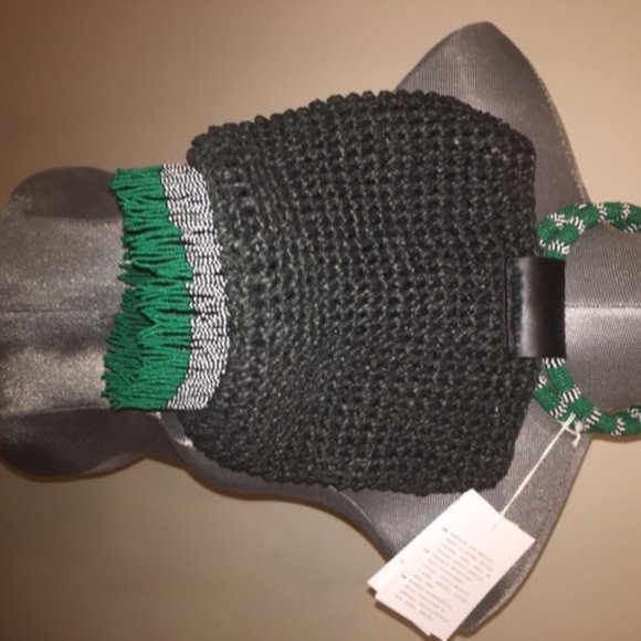 FASHION BAG- STRAW WITH BEADS - Picture 5 of 6